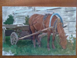 Рыжая лошадь (этюд к картине «Колхозные плотники»)